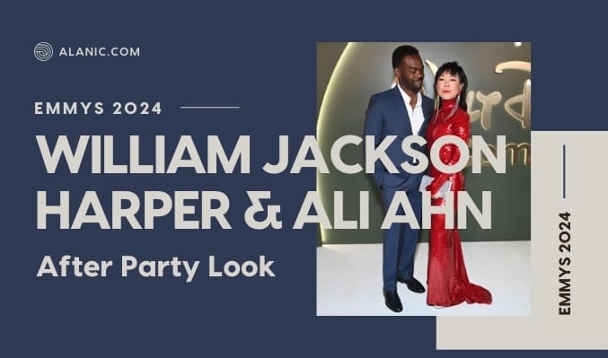 william jackson harper and ali ahn emmys 2024 fashion outfit