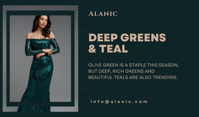 deep greens & teal fall color trends