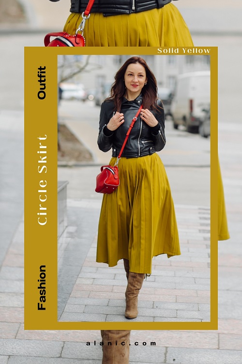 Solid Yellow Circle Skirt