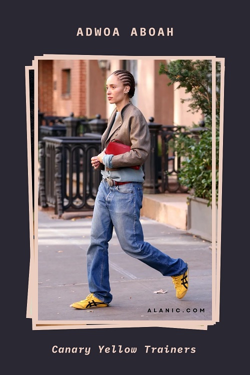 Adwoa Aboah in Canary Yellow Trainers