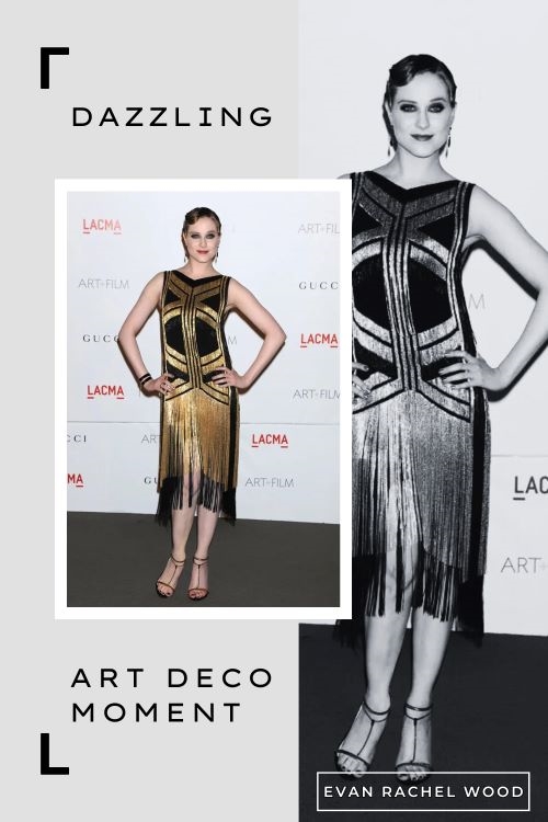 Evan Rachel Wood in Dazzling Art Deco Dress