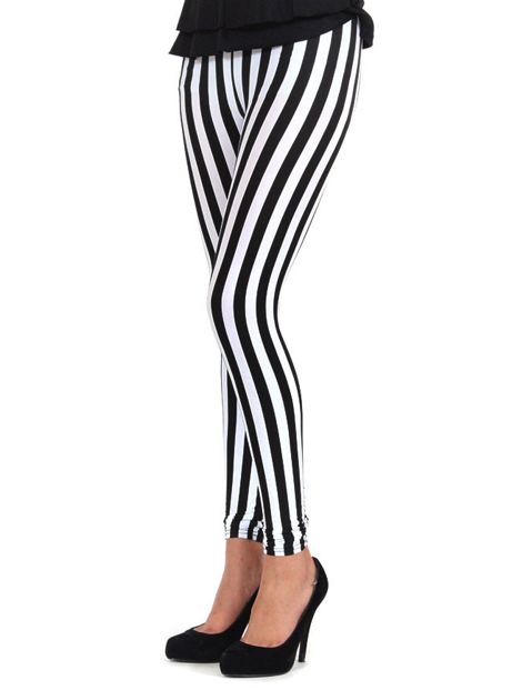 Wholesale Black and White Striped Cotton Leggings Manufacturer in USA ...
