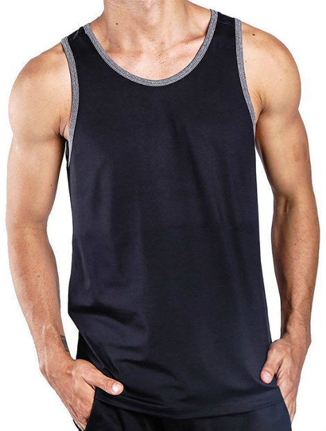Wholesale Navy Blue and Silver Men's Tank Tee Manufacturer in USA, UK ...