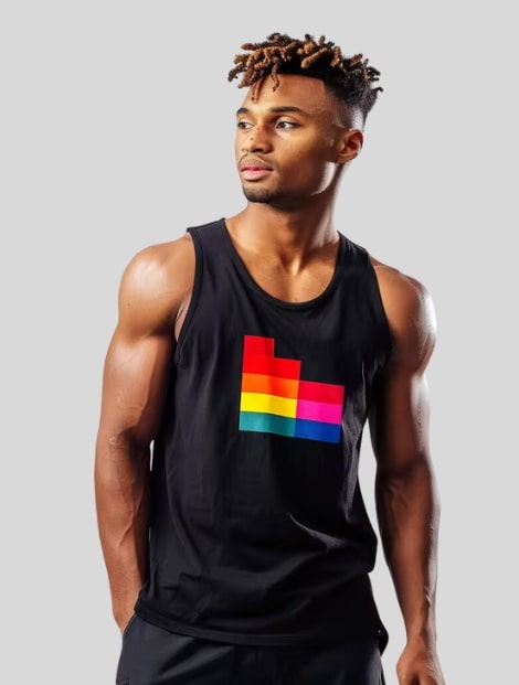 black printed tank top for men supplier