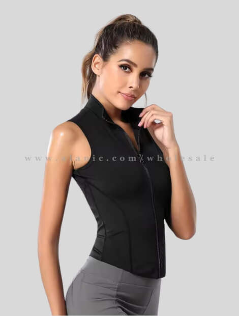 black tank top with front zip wholesaler