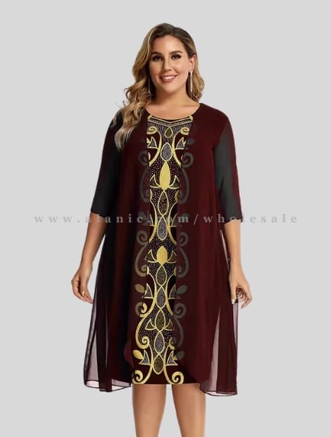 brown designer plus size cape dress wholesaler