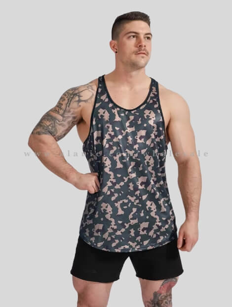 camo printed tank top for men in bulk