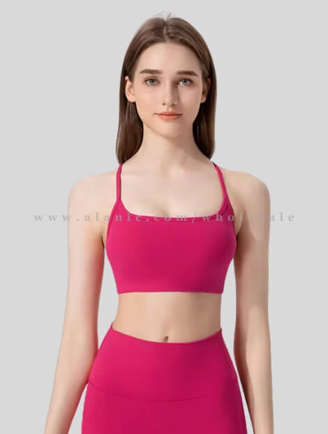 pink thin strap sports bra in bulk