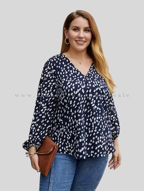printed long sleeve plus size top manufacturer