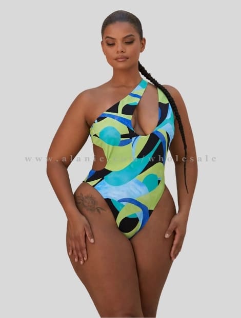 printed plus size womens swimwear vendor