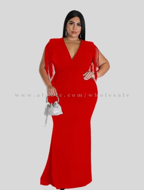 red plus size maxi dress for women wholesaler