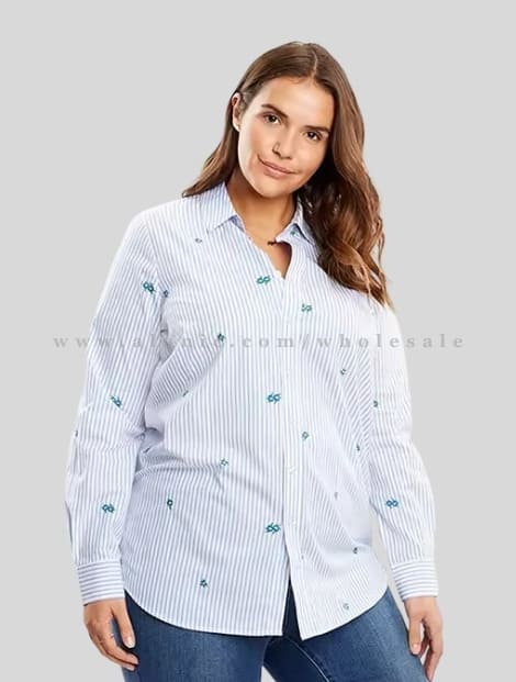 white plus size printed shirt in bulk