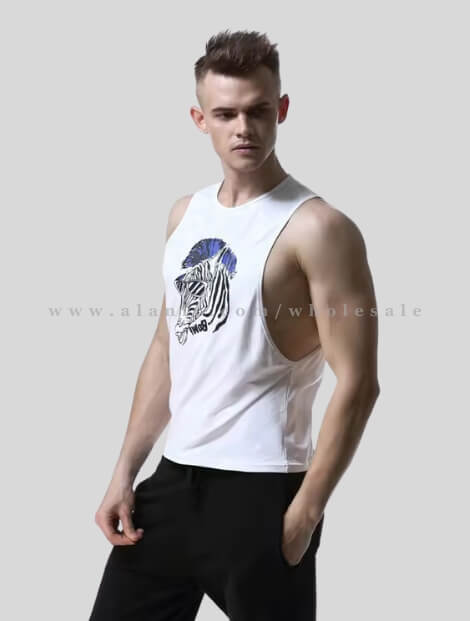 white zebra printed tank top manufacturer