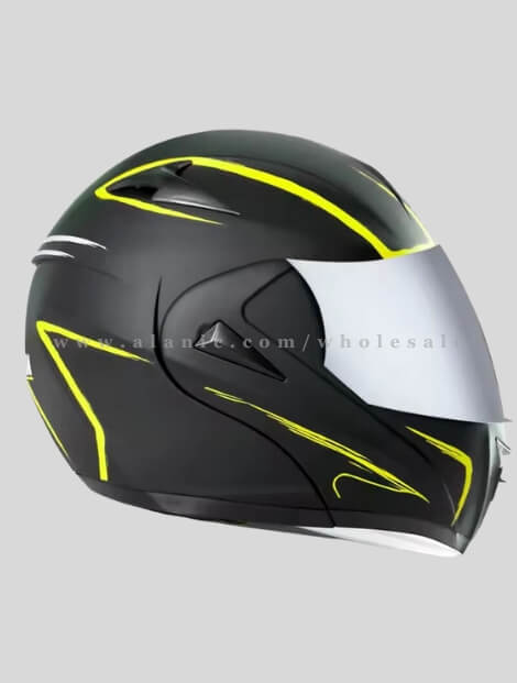 yellow & black glossy visor motorcycle helmet supplier