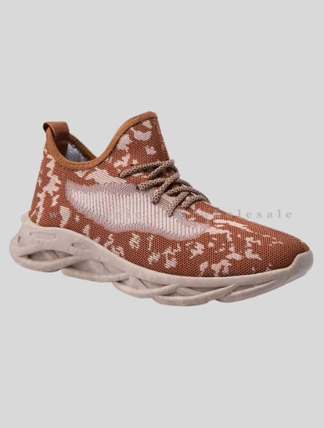 brown camo printed running shoe supplier