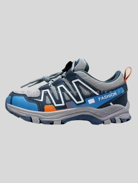 grey & blue lock lacing running shoe wholesaler