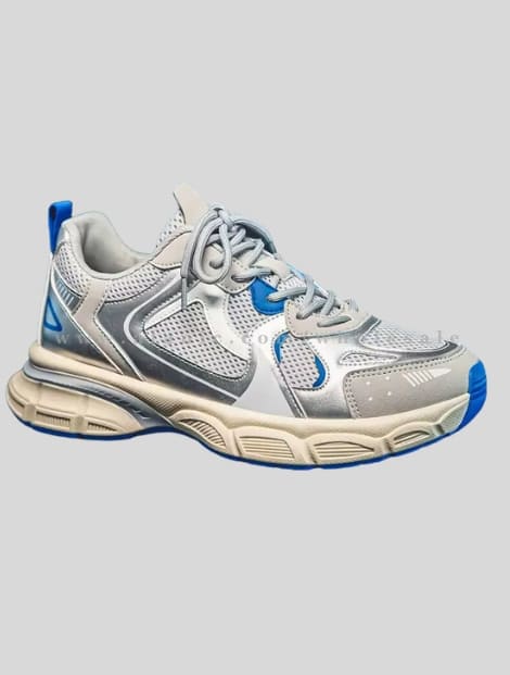 grey & blue running shoe in bulk