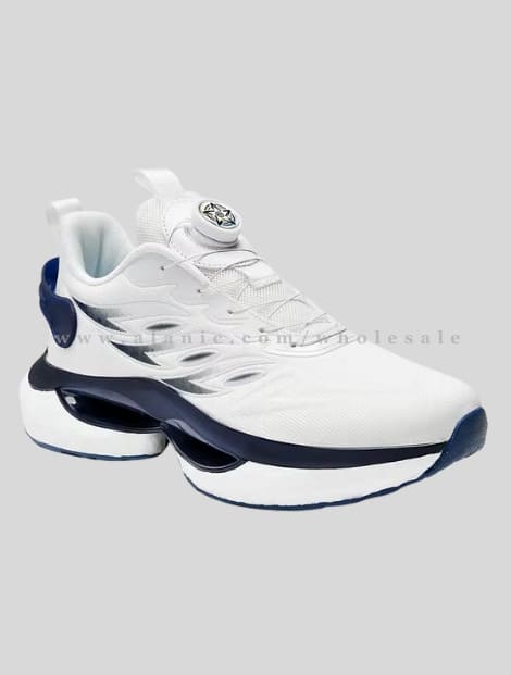 navy blue & white self lacing running shoe manufacturer