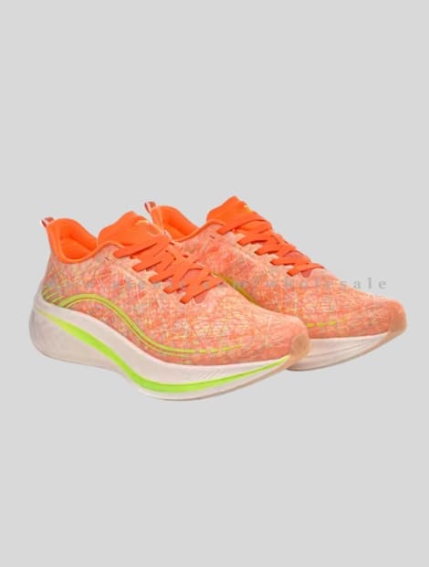 orange breathable mesh running shoe vendor