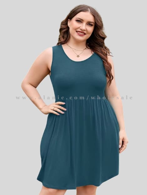 plus size round neck tank dress vendor