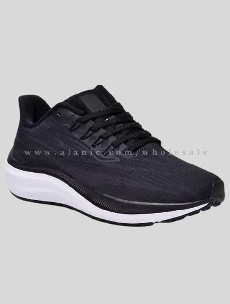 pure black running shoe with white sole wholesaler