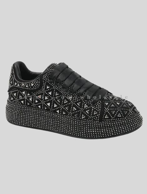 black designer mesh sneakers supplier