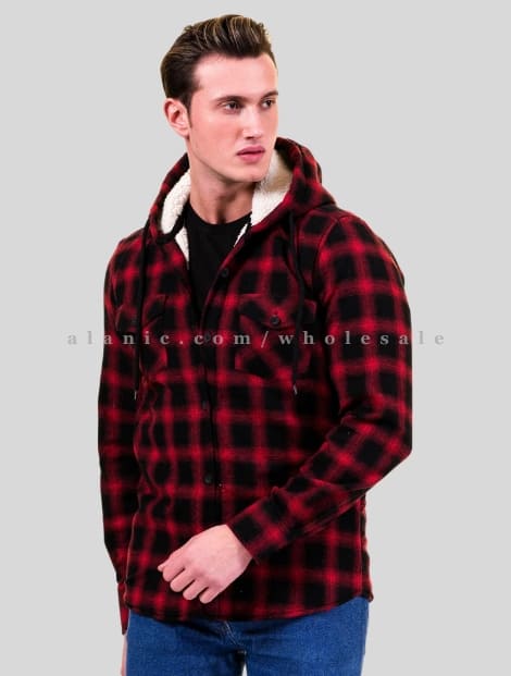 black & red mens flannel jacket wholesaler