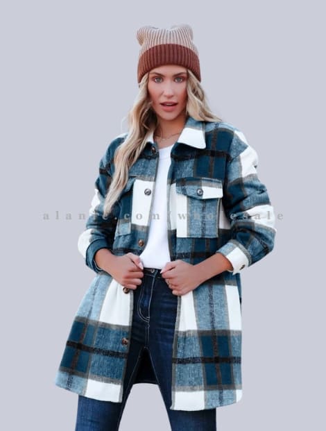 blue oversize womens flannel shirt manufacturer