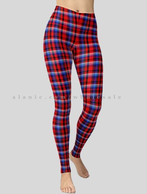 blue red & black flannel leggings wholesaler