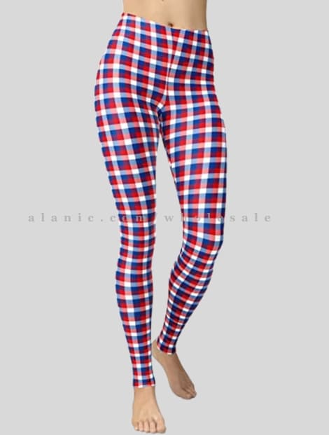 blue red & white flannel leggings supplier