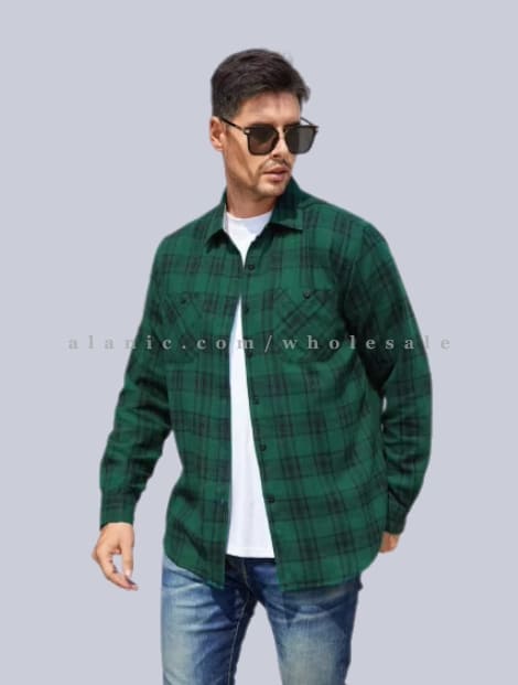 dark green mens flannel shirt vendor