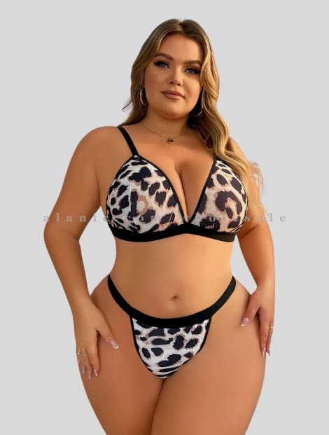 leopard printed plus size lingerie wholesaler