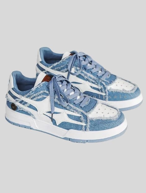 light blue & white denim sneakers supplier