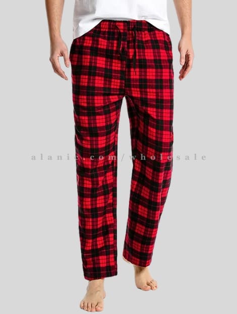 red & black flannel pajama with lace manufacturer