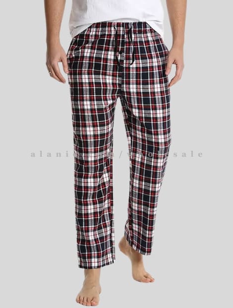 wholesale red white & black mens flannel pajama