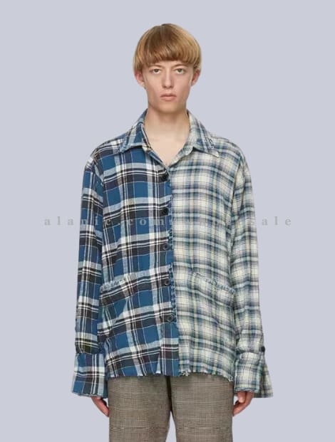 two plaid patterns flannel shirt vendor