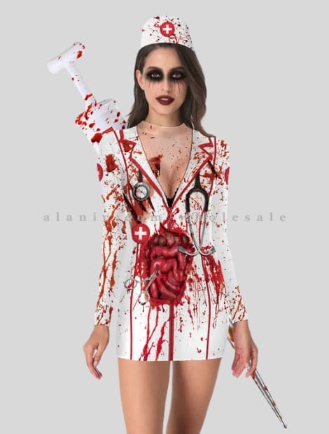 wholesale bloody nurse halloween costume for women