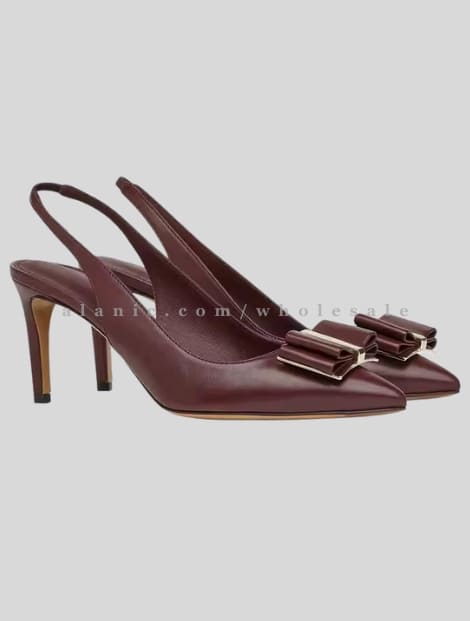 brown designer mid t-bar heels in bulk