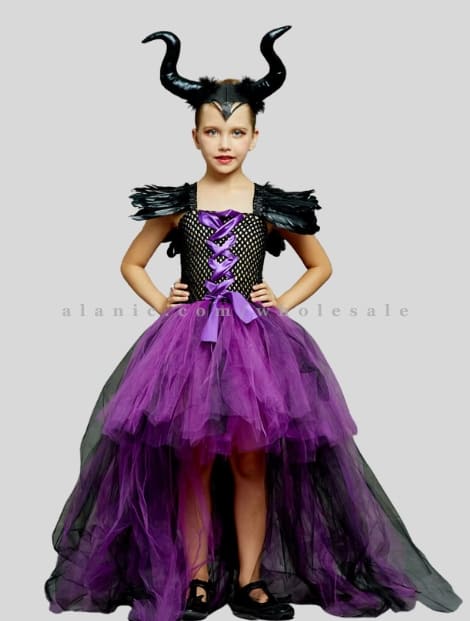 girls maleficent costume for halloween supplier