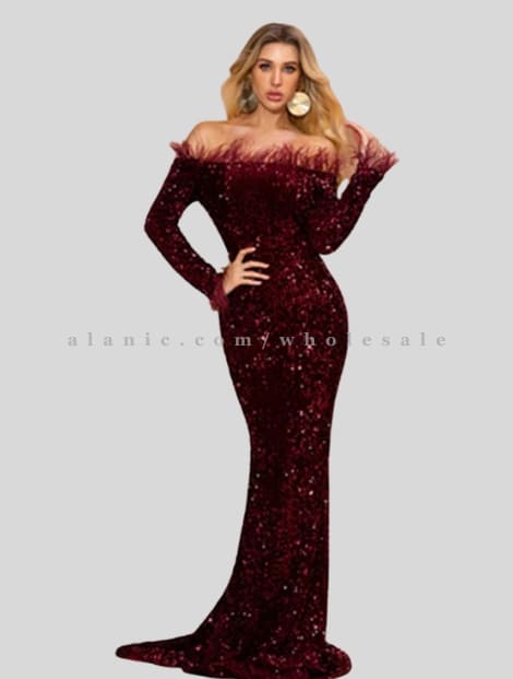 maroon off shoulder halloween party dress wholesaler