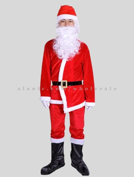 mens red velvet santa dress for christmas party vendor