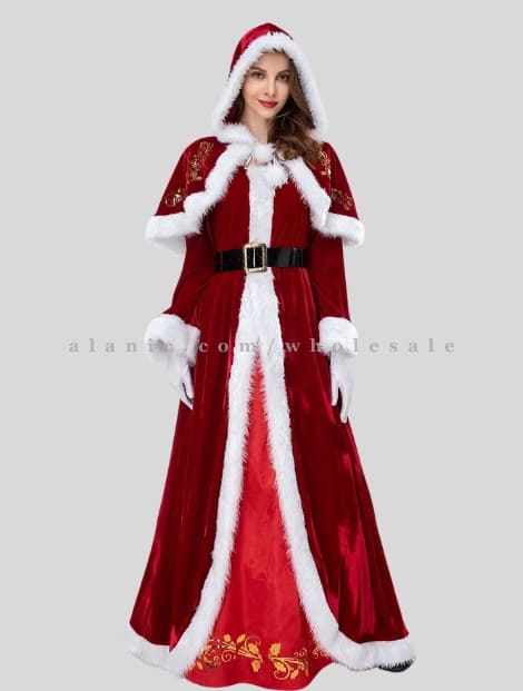 red velvet christmas party gown for womens manufacturer