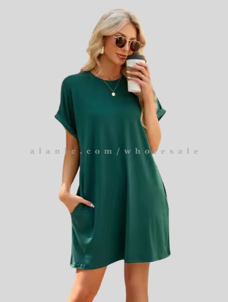 teal t shirt dress for women in bulk