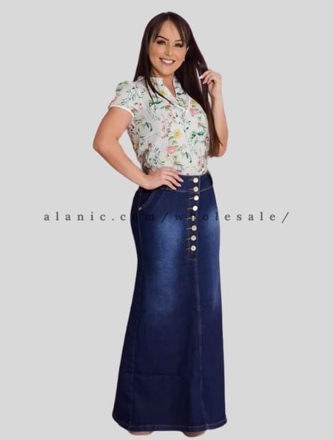 dark blue plus size women jeans skirt manufacturer