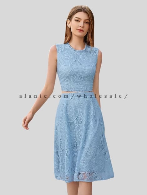 sky blue embroidered skirt for women vendor