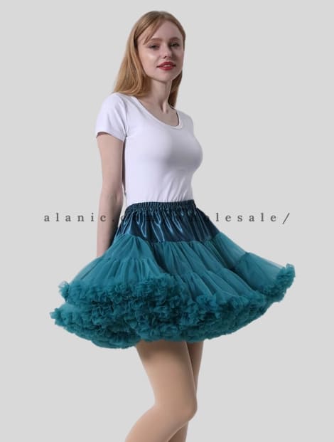 teal ruffle mini circle skirt in bulk