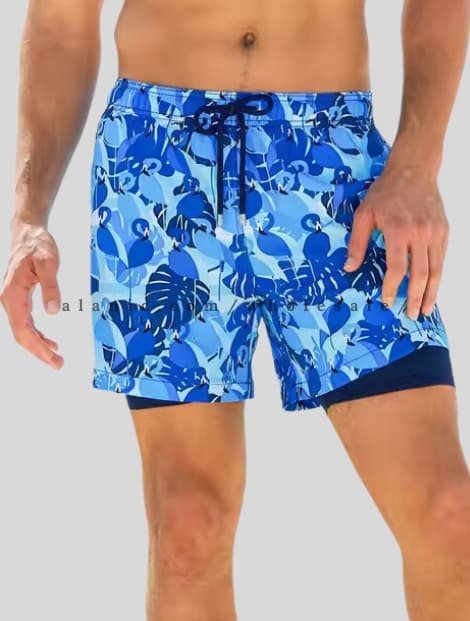 blue printed mens short vendor