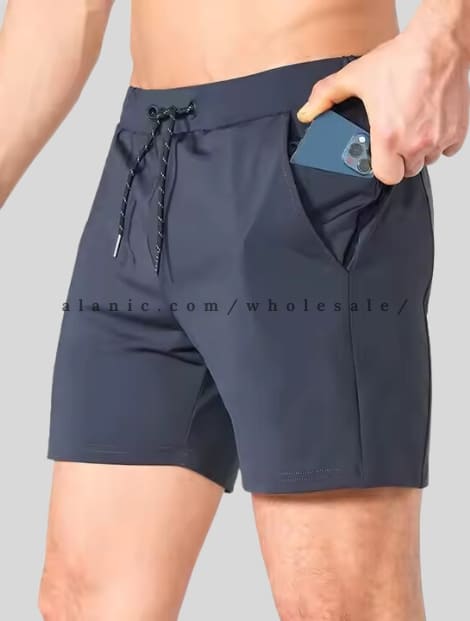 greyish blue workout short for men in bulk