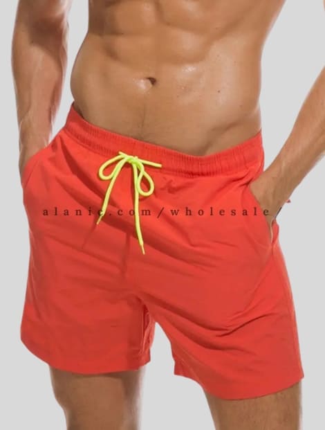 wholesale orange breathable mens short