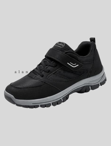 black walking shoes with velcro wholesaler